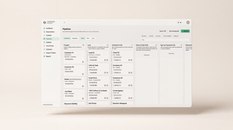 Flowdesk sales pipeline board